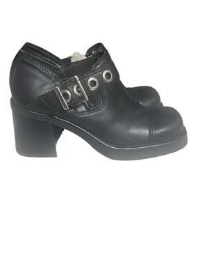 Vintage Harley Davidson Chunky Booties Black Platform Moto Size 6.5 Y2K 90’s
